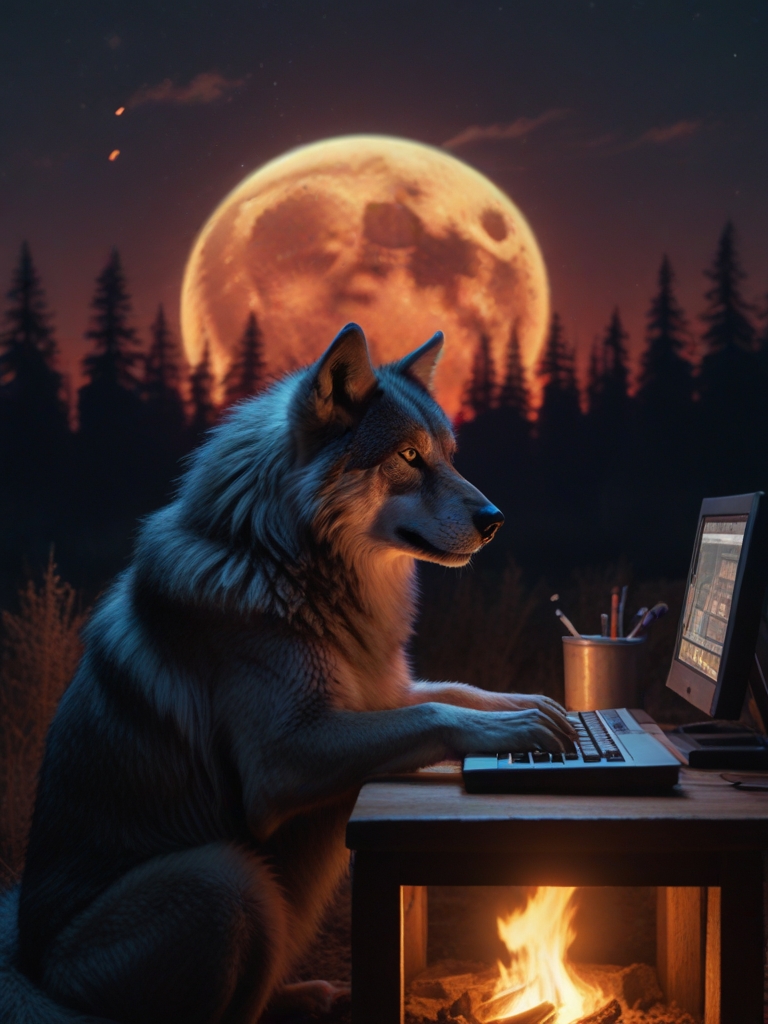 Default_a_techno_dire_wolf_using_a_computer_to_mix_music_with_0 (1)